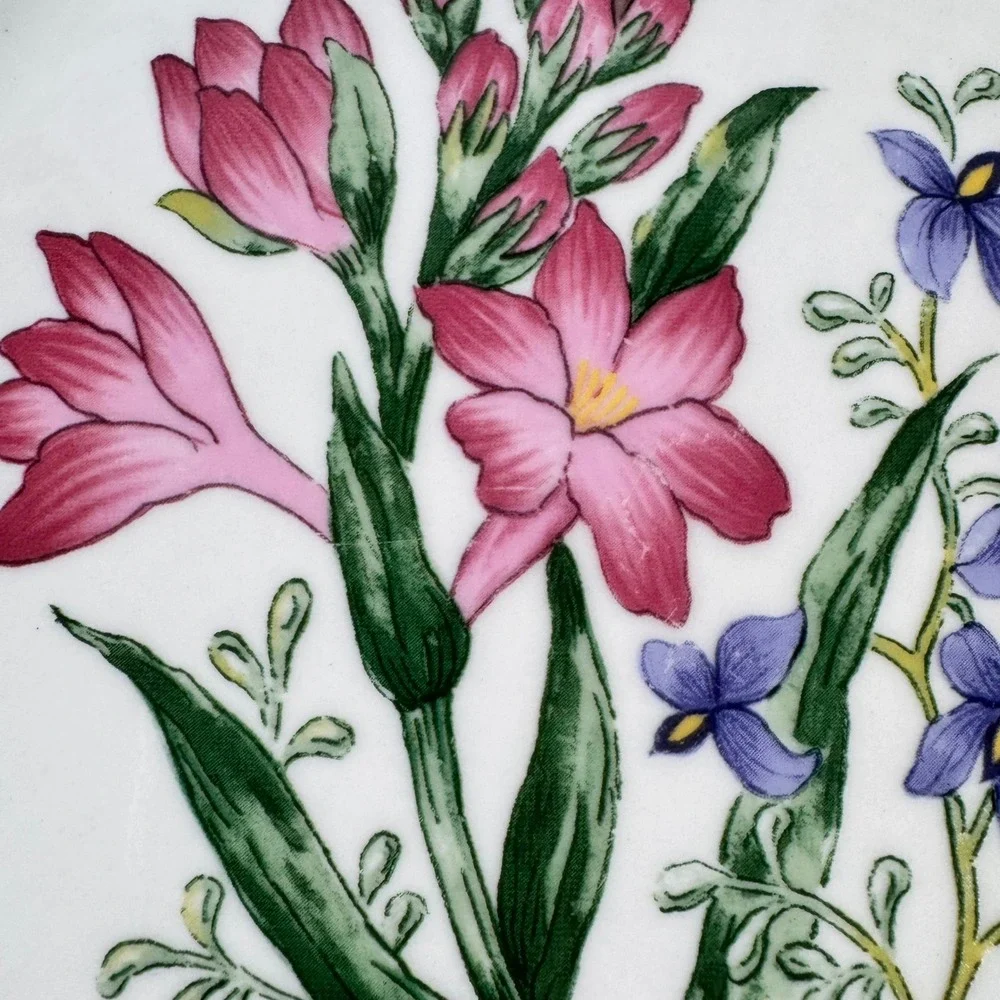 Set of 4 Thomson Pottery Floral Garden Dinner Plates Assorted‎ Flower Designs